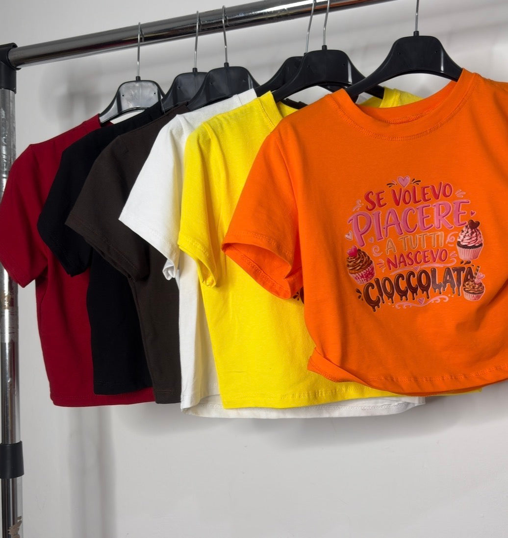MAGLIA CIOCCOLATA CROP