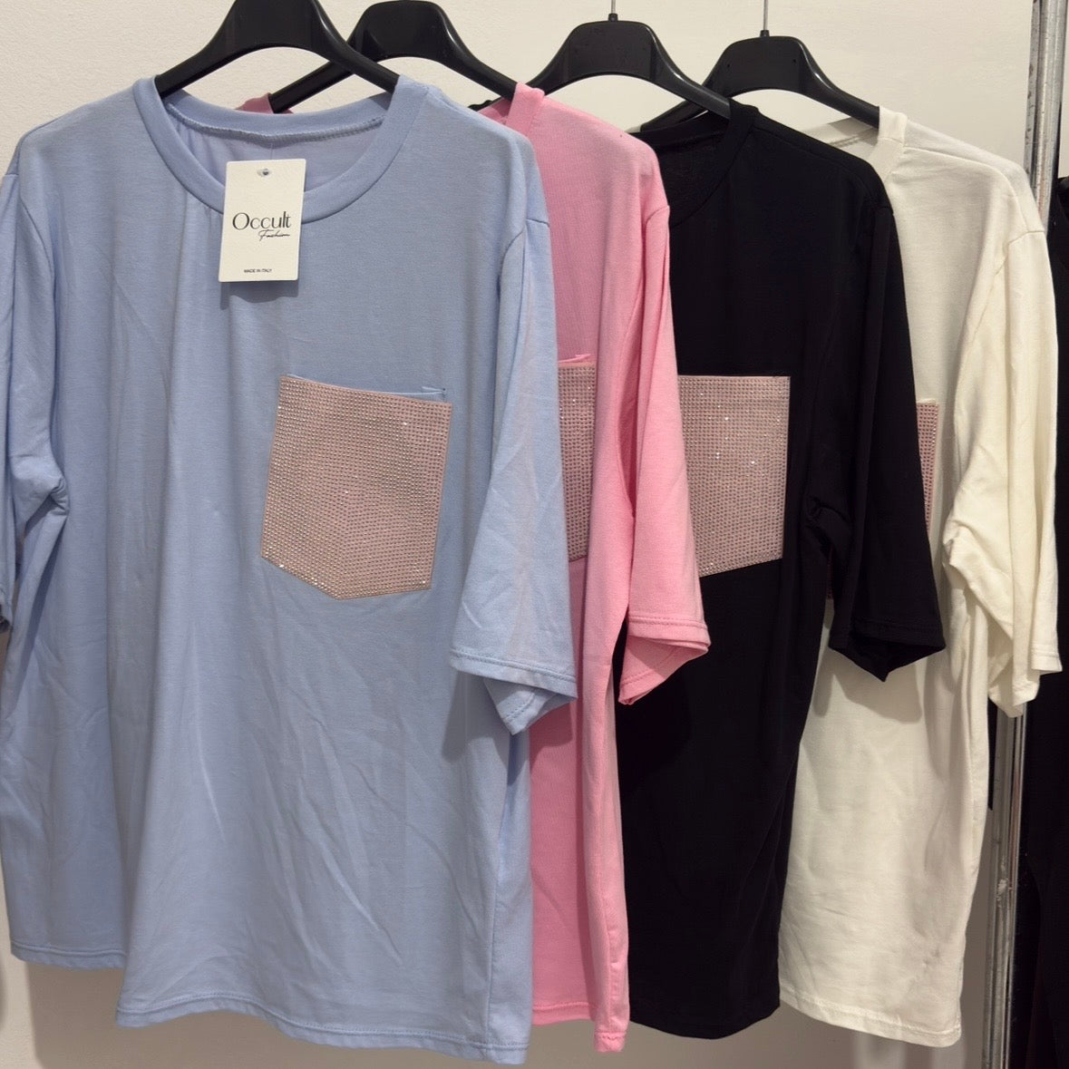 MAGLIA OVER TASCA ROSA