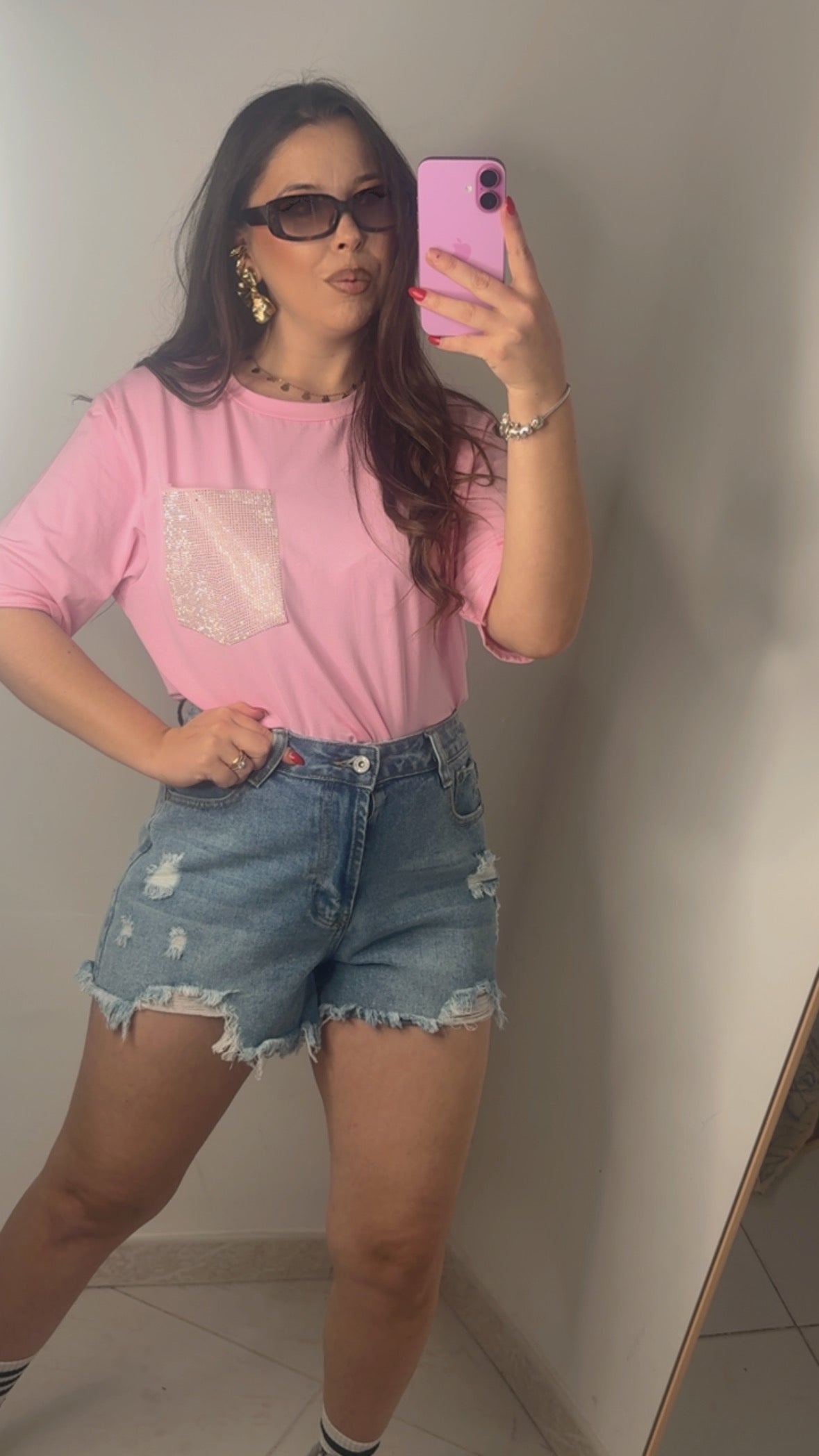 PANTALONCINO TASCA ROSA