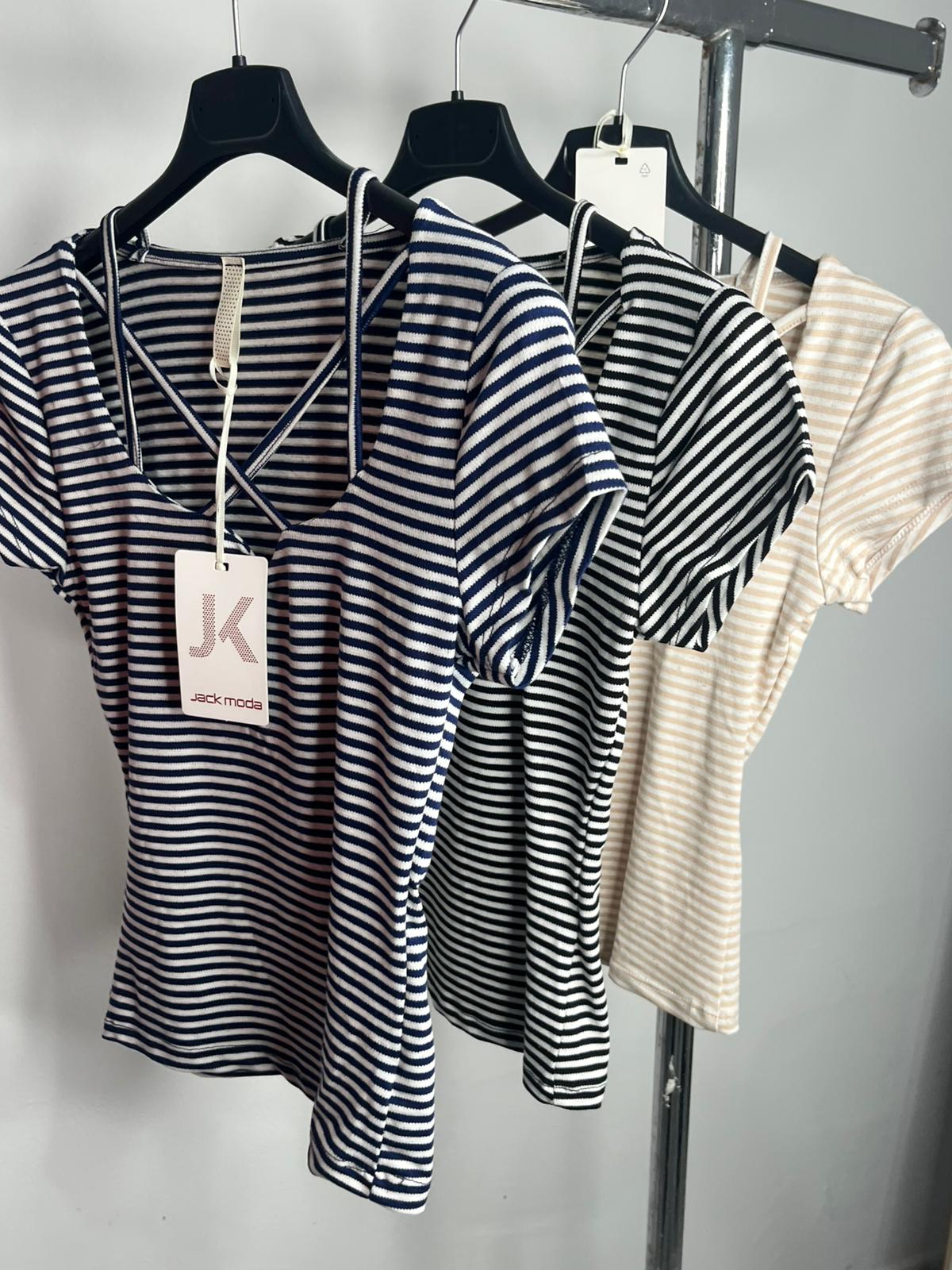 MAGLIA RIGHE INCROCIO