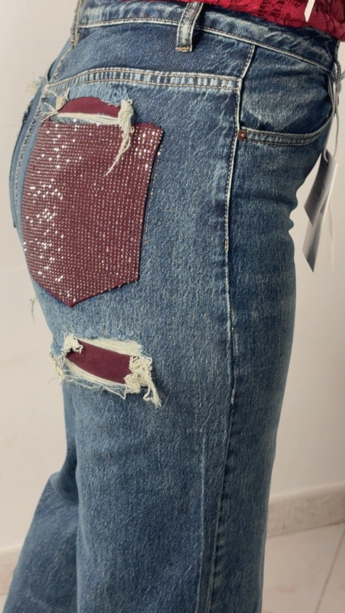 JEANS TASCA BORDEAUX