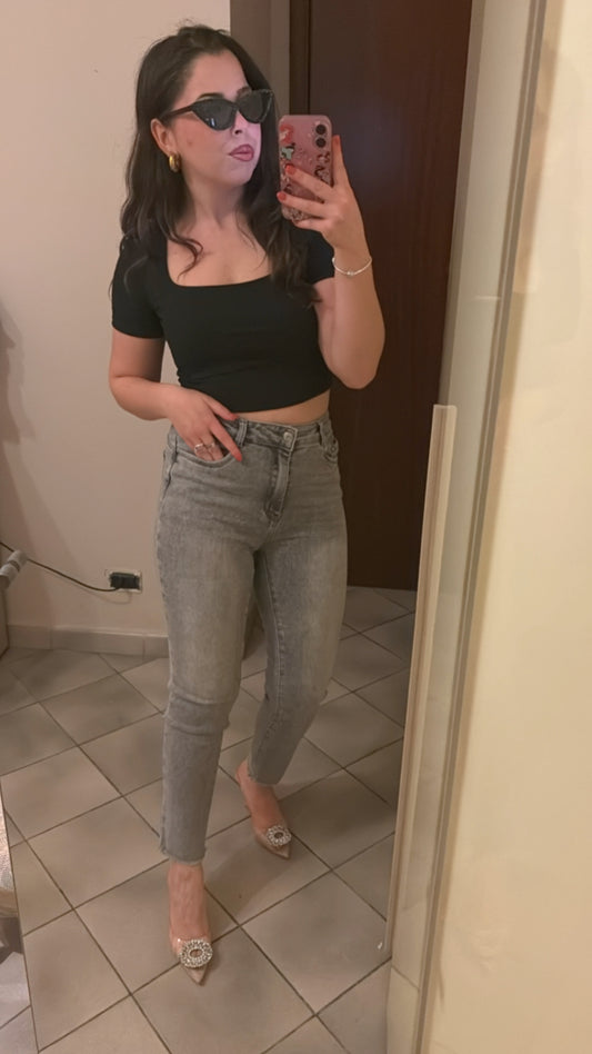 JEANS SKINNY GREY