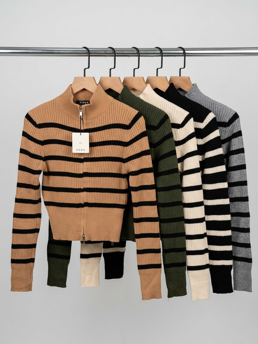 MAGLIA ZIP RIGHE
