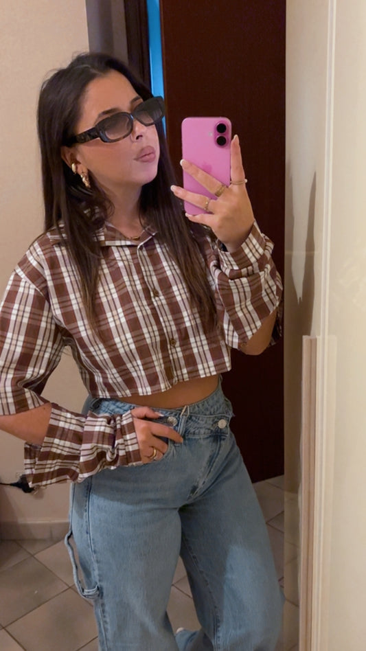 CAMICIA CROP SCACCHI