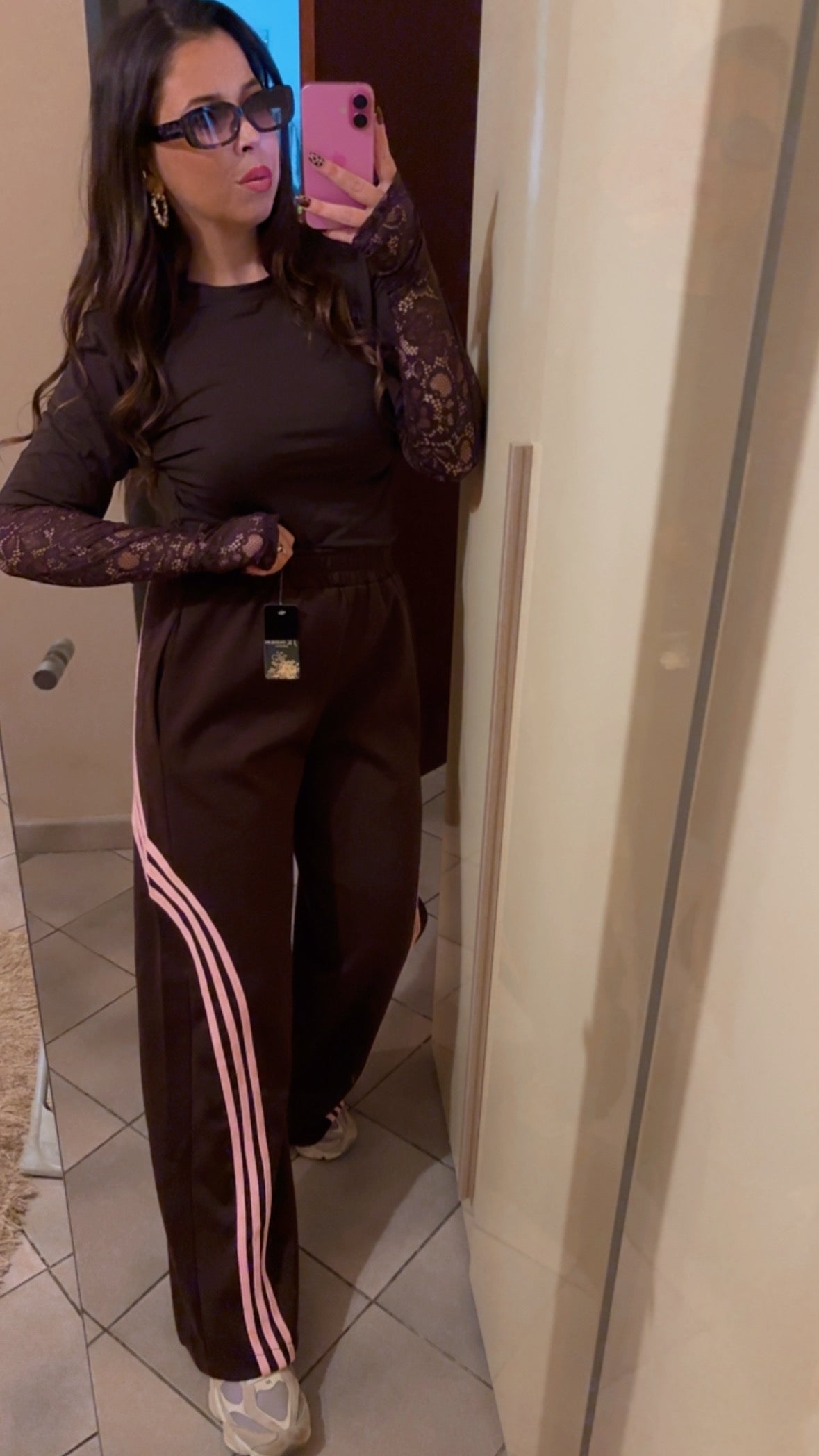 PANTALONE STRISCIA ROSA