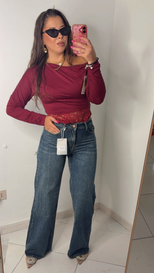 JEANS TASCA BORDEAUX