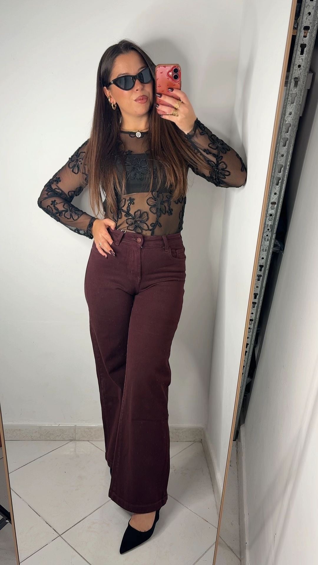 JEANS BORGOGNA 3636